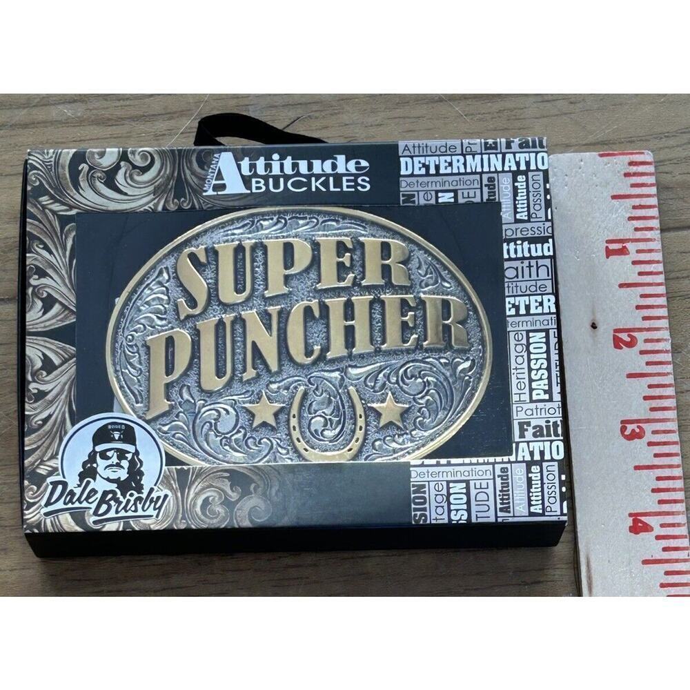 Montana Silversmiths Dale Brisby Super Puncher Attitude Belt Buckle New In Box - Picture 3 of 4